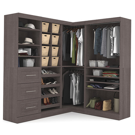 Bestar Corner Storage Kit, Bark Gray 26854-47