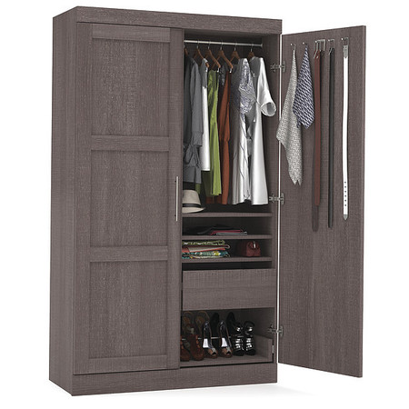 Bestar Pullout Armoire, Bark Gray 26861-47