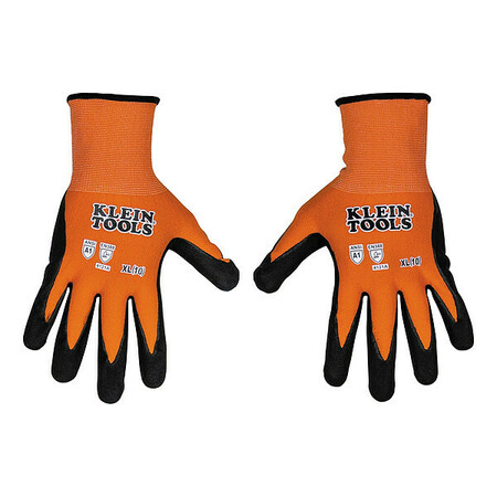KLEIN TOOLS Knit Dipped Gloves, Cut Level A1, XL 60582