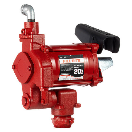 Fill-Rite Fuel Transfer Pump, 115V AC, 20 gpm Max. Flow Rate , 1/3 HP, Cast Iron, 1 1/4 in Inlet FR700VN