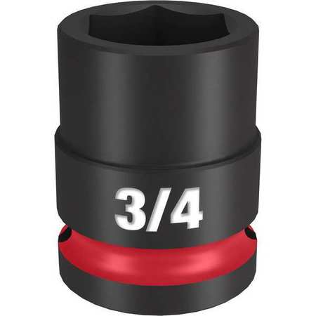 Milwaukee Tool 1/2" Drive Standard Impact Socket 3/4 in Size, Standard Socket, Black Phosphate 49-66-6206