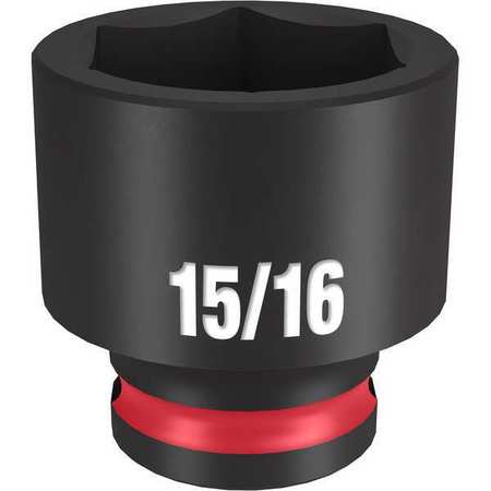 MILWAUKEE TOOL 3/8" Drive Standard Impact Socket 15/16 in Size, 6 Standard Socket, Black Phosphate 49-66-6113