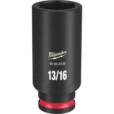Milwaukee Tool 3/8" Drive Deep Impact Socket 13/16 in Size, Deep Socket, Black Phosphate 49-66-6126
