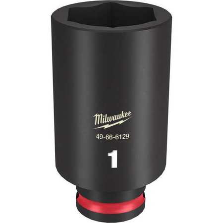 Milwaukee Tool 3/8" Drive Deep Impact Socket 1 in Size, Deep Socket, Black Phosphate 49-66-6129