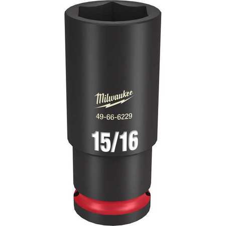 Milwaukee Tool 1/2" Drive Deep Impact Socket 15/16 in Size, Deep Socket, Black Phosphate 49-66-6229