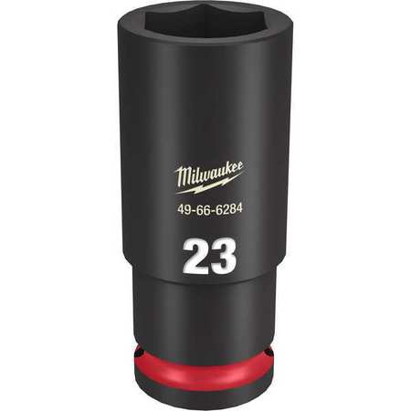 Milwaukee Tool 1/2" Drive Deep Impact Socket 23 mm Size, Deep Socket, Black Phosphate 49-66-6284