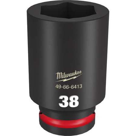 Milwaukee Tool 3/4" Drive Deep Impact Socket 38 mm Size, Deep Socket, Black Phosphate 49-66-6413