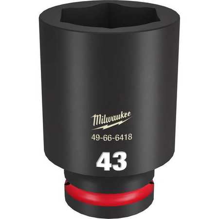 Milwaukee Tool 3/4" Drive Deep Impact Socket 43 mm Size, Deep Socket, Black Phosphate 49-66-6418