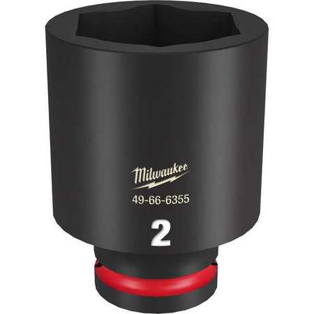 3/4"" Drive Deep Impact Socket 2 in Size, Deep Socket, Black Phosphate -  MILWAUKEE TOOL, 49-66-6355