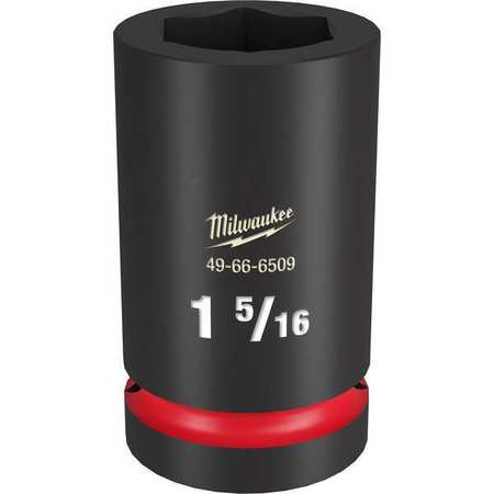Milwaukee Tool 1" Drive Deep Impact Socket 1 5/16 in Size, Deep Socket, Black Phosphate 49-66-6509