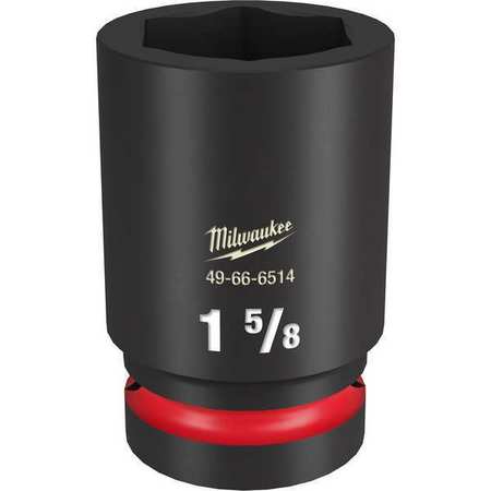 MILWAUKEE TOOL 1" Drive SHOCKWAVE Impact Duty 1 in. Drive 1-5/8 in. Deep Well 6 Point Socket 1 5/8 in Size, 6 49-66-6514