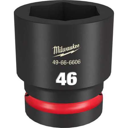 Milwaukee Tool 1" Drive Standard Impact Socket 46 mm Size, Standard Socket, Black Phosphate 49-66-6606