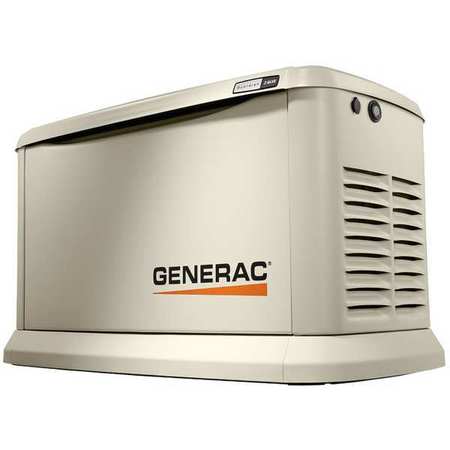 Generac Standby Generator, Natural Gas/Propane, Single Phase, 24kW LP/21kW NG, Air Cooled 7209