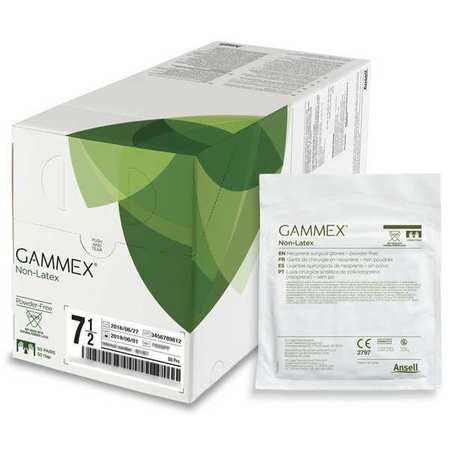 GAMMEX Gammex(R), Neoprene Disposable Gloves, Neoprene, Powder-Free, S ( 7 1/2 ), 50 PK, Green 340006