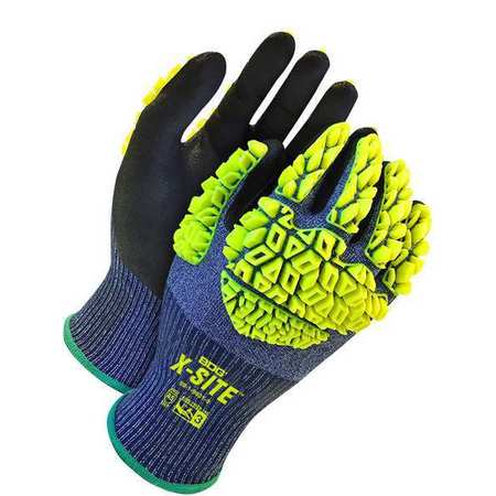BDG 18 Gauge Seamless Knit Black Sandy Nitrile TPR Backhand, Size S (7) 99-1-9631-7