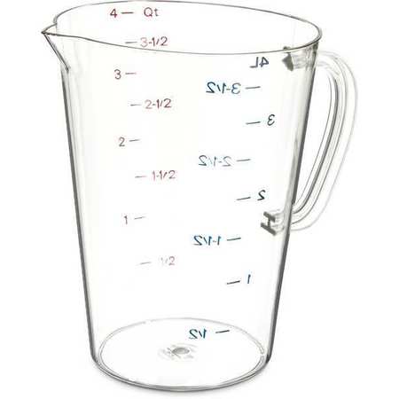 CARLISLE FOODSERVICE Measuring Cup, Clear, Plastic 4314507
