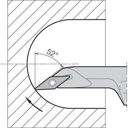 Kyocera Boring Bar, Positive Rake, Leftt-Hand A40TSVJBL1650AE