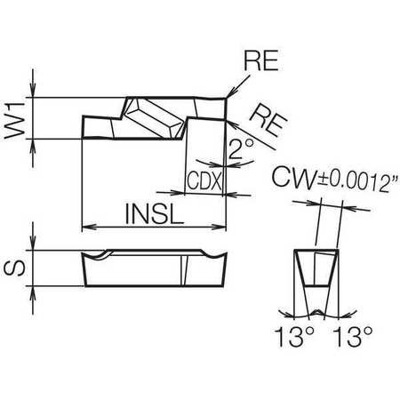 Kyocera Grooving Insert, PVD Carbide GVFR460020BPR1225