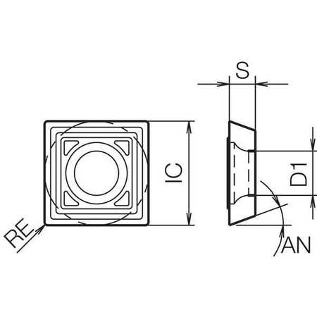 Kyocera Square Milling Insert, Cerment SDMT3181CTN100M