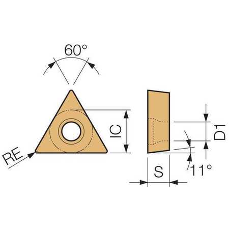 Kyocera Triangle Turning Insert, PVD Carbide TPGH18151LPR1725