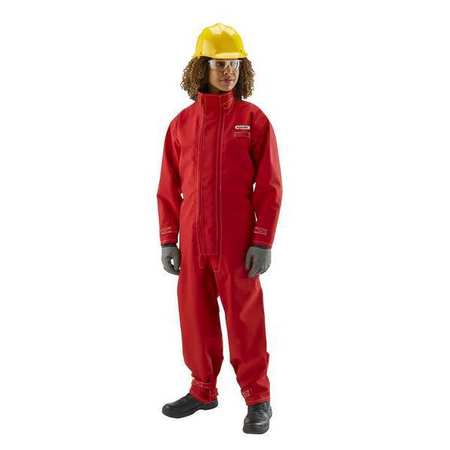 ANSELL AlphaTec Breathable Red Poly  Coverall, S, Red, Polyester, Zipper 66-667