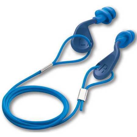 HEXARMOR simpleFit Reusable TPE Ear Plugs, Flanged Shape, 25 dB, Blue, 48 PK 18-33001