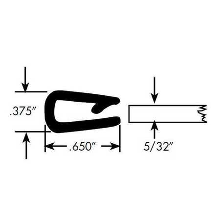 FAIRCHILD Edge Grip Seal, PVC, 50 ft Length, 0.375 in Overall Width, Style: Edge Trim 0339-50