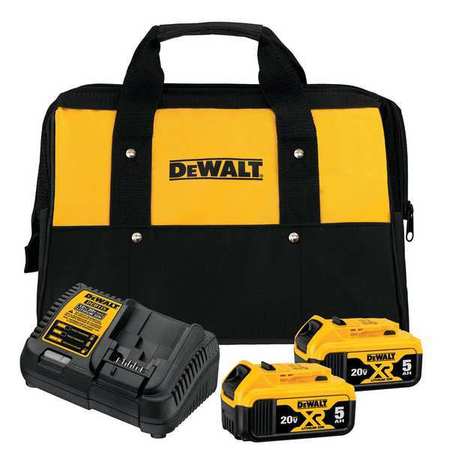 DEWALT Battery and Charger Kit, 20VDC, Soft Bag DCB205-2CK