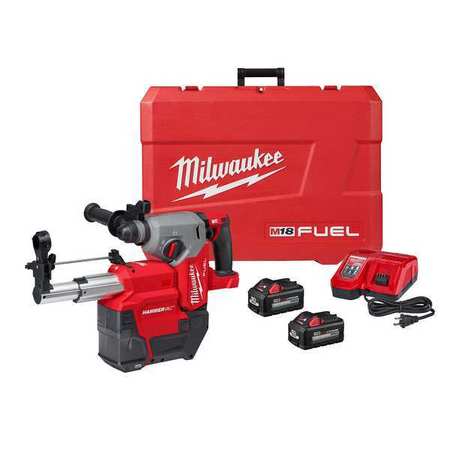 MILWAUKEE TOOL M18 FUEL 1 in. SDS-Plus Rotary Hammer Kit with HAMMERVAC Dedicated Dust Extractor 2912-22DE