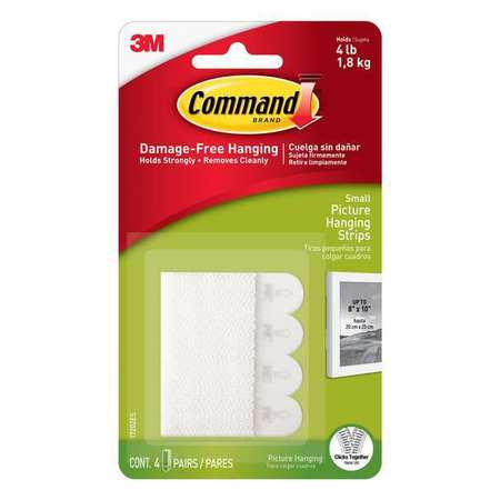 Command Hanging Strip, Foam, White, PK4 17202ES