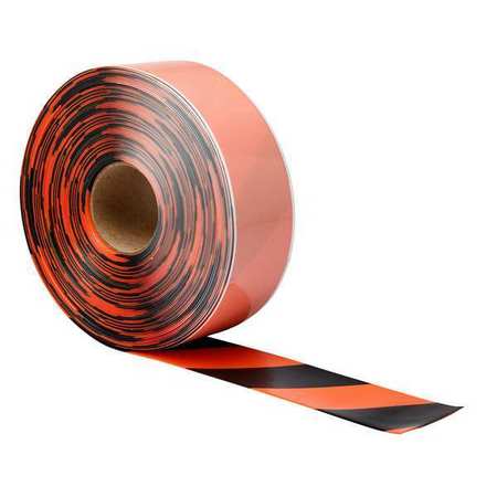 BRADY Floor Tape, Black/Orange, 3 inx100 ft, Roll 170084