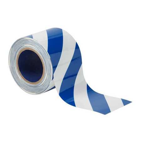 BRADY Floor Tape, Blue/White, 4 inx100 ft, Roll 170005