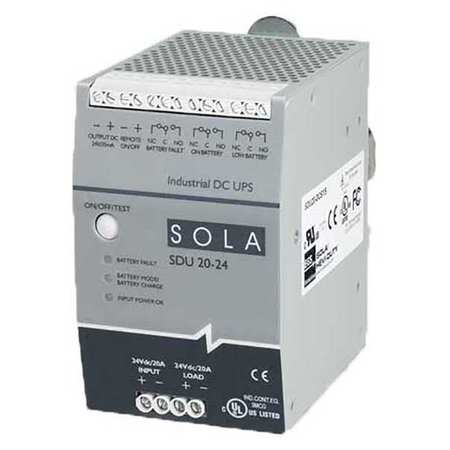 SOLAHD UPS System, 480VA, 0 Outlets, DIN Rail/Chassis, Out: 22.5V DC , In:22.5V DC SDU2024B