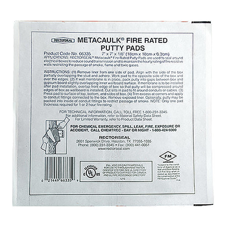 METACAULK Metacaulk Putty Pad, 7x7x1/8" 66335