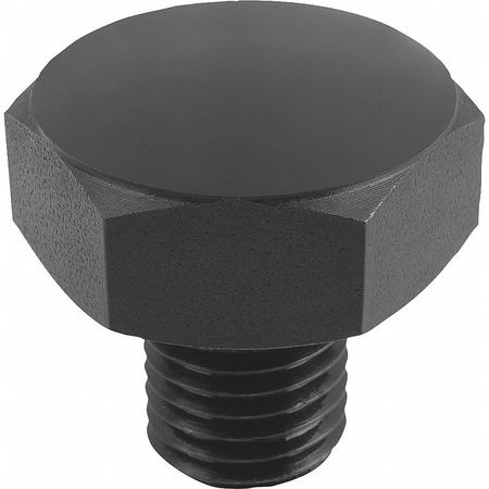 KIPP Positioning Foot, Form B, Ext. Thread Spherical Face, Steel, Case Hard. w Black Oxide Finish, Sw=17 K0298.2101