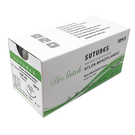 DR.STITCH Training Sutures with Thread, Nylon, 4/0 DS-0007