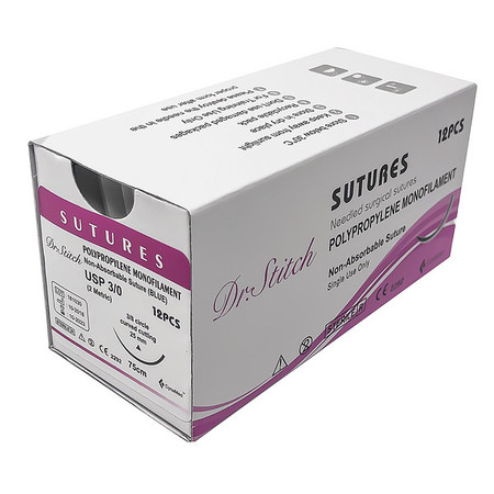 DR.STITCH Training Sutures with Thread, Polyp, 3/0 DS-0010