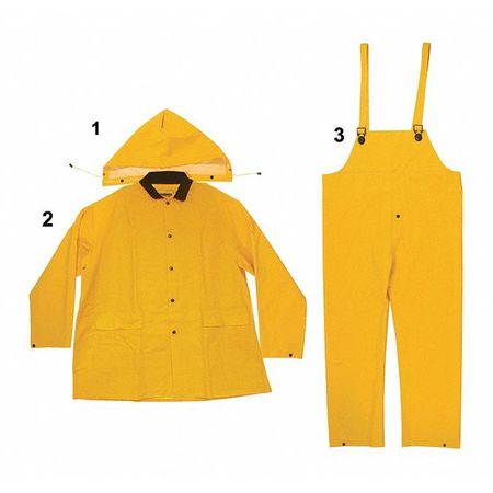 Jaydee Enguard Yellow Rainsuit, Heavy Duty, 3pc, XL EGRS-400 XL