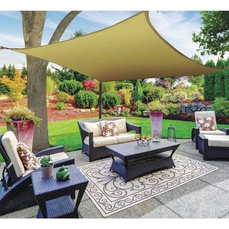 JAYDEE BOEN Sail Canopy, Square, Beige, 12ftX12ft SH-40001