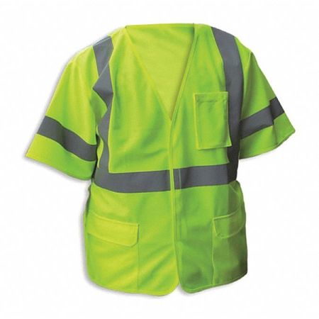JAYDEE ENGUARD Safety Vest, Lime, Cls3, SlvStripe, 2XL SV-525V-2XL
