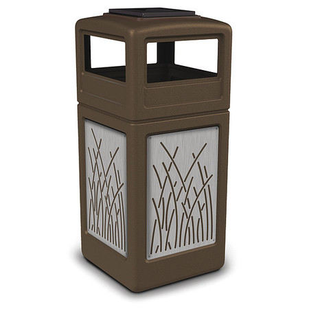 COMMERCIAL ZONE PRODUCTS Waste Bin Ashtray Lid SS, Brown 42 gal. 733016299