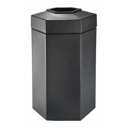 COMMERCIAL ZONE PRODUCTS 50 gal Hexagon Trash Can, Black 737501