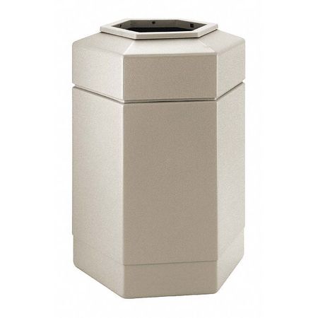 COMMERCIAL ZONE PRODUCTS 30 gal Hexagon Trash Can, Beige 737102