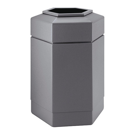 Commercial Zone Products 30 gal Hexagon Trash Can, Gray 737103