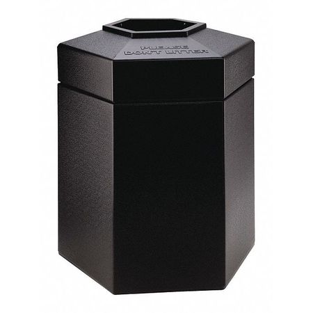 Commercial Zone Products 45 gal Hexagon Trash Can, Black 737201