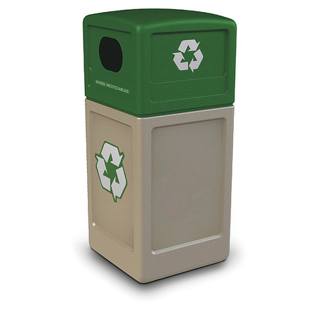 COMMERCIAL ZONE PRODUCTS 42 gal Recycling Bin, Beige 74613299