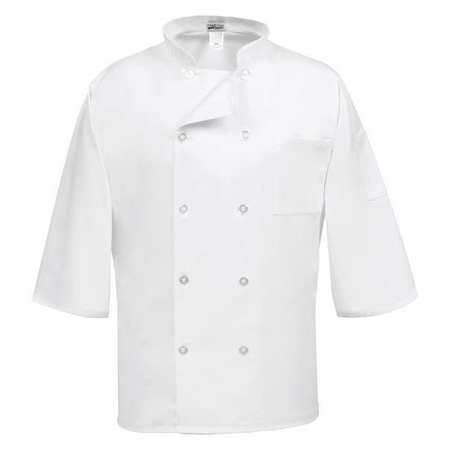 FAME FABRICS Chef Coat, C10P-3/4 Sleeve, White, 4X 83235