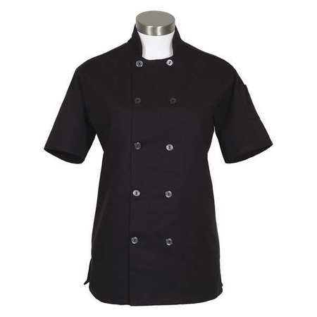 FAME FABRICS Chef Coat, Womens, Black, C100PS, S/S, SM 83206