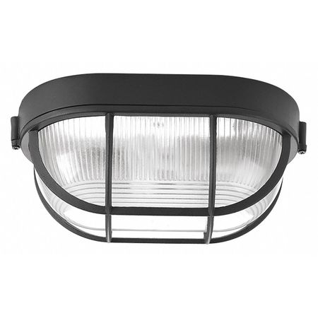 PROGRESS LIGHTING Bulkheads Oval Flush Mount, Black P3706-31