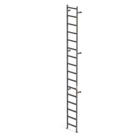 EGA Vertical Ladder, 16 Rungs, 16 ft. Overall Height, 16"W Steps MVMS16
